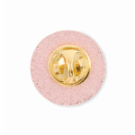 Pin metálico redondo hecho a medida para personalizar a todo color color oro rosa tercera vista