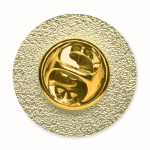 Pin metálico redondo hecho a medida para personalizar a todo color color dorado tercera vista