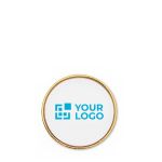 Pin metálico redondo hecho a medida para personalizar a todo color color dorado vista de impresión