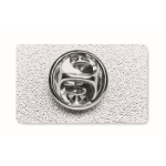 Pin de hierro en forma de rectángulo hecho a medida para personalizar color plateado tercera vista