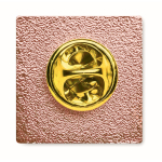 Pin de hierro en forma cuadrada hecho a medida para personalizar color oro rosa tercera vista