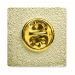 Pin de hierro en forma cuadrada hecho a medida para personalizar color dorado tercera vista