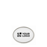 Pin metálico ovalado hecho a medida para personalizar a todo color color plateado vista de impresión