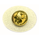Pin metálico ovalado hecho a medida para personalizar a todo color color dorado tercera vista