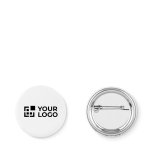 Chapas de forma redonda hechas a medida en distintos tamaños color blanco vista de impresión