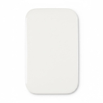 Chapa de forma rectangular hecha a medida con imperdible color blanco septima vista