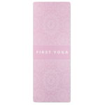 Esterilla de yoga hecha a medida hecha de PU y goma de coco color rosa claro