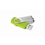 USB personalizable hecho a medida con carcasa de ABS Techmate color verde lima transparente quinta vista