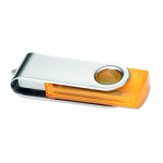 Memoria USB de colores transparentes hecha a medida para personalizar color naranja transparente