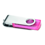 Memoria USB de colores transparentes hecha a medida para personalizar color fucsia transparente