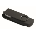 Memoria USB hecha a medida con carcasa giratoria de metal techmate color negro