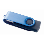 Memoria USB hecha a medida con carcasa giratoria de metal techmate color azul