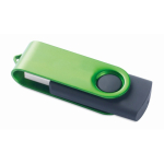 Memoria USB hecha a medida con carcasa giratoria de metal techmate color verde