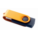 Memoria USB hecha a medida con carcasa giratoria de metal techmate color naranja