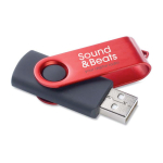 Memoria USB hecha a medida con carcasa giratoria de metal techmate color rojo oscuro