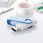 Memoria USB hecha a medida con carcasa giratoria de color techmate color azul