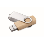 Clásica memoria USB de madera hecha a medida con estuche giratorio color madera quinta vista