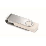 Memoria USB hecha a medida con carcasa hecha de paja y trigo color blanco roto