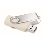 Memoria USB hecha a medida con carcasa hecha de paja y trigo color blanco roto quinta vista