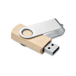 Memoria USB hecha a medida con carcasa de bambú y cubierta metálica color madera quinta vista