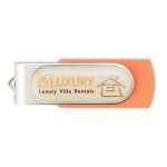 Memoria USB de color hecha a medida con carcasa personalizable color naranja