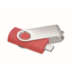 Clásica memoria USB giratoria hecha a medida de varios colores color rojo quinta vista