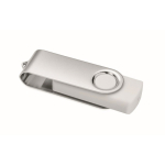 Clásica memoria USB giratoria hecha a medida de varios colores color blanco