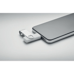 Clásica memoria USB giratoria hecha a medida de varios colores color blanco