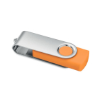 Clásica memoria USB giratoria hecha a medida de varios colores color naranja