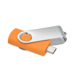 Clásica memoria USB giratoria hecha a medida de varios colores color naranja quinta vista