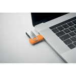 Clásica memoria USB giratoria hecha a medida de varios colores color naranja