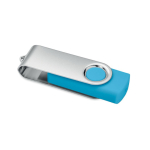 Clásica memoria USB giratoria hecha a medida de varios colores color turquesa