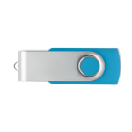 Clásica memoria USB giratoria hecha a medida de varios colores color turquesa septima vista