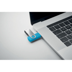 Clásica memoria USB giratoria hecha a medida de varios colores color turquesa