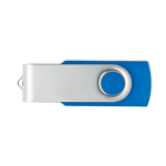 Clásica memoria USB giratoria hecha a medida de varios colores color azul real septima vista