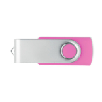 Clásica memoria USB giratoria hecha a medida de varios colores color fucsia septima vista