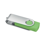 Clásica memoria USB giratoria hecha a medida de varios colores color verde lima transparente