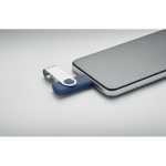 Clásica memoria USB giratoria hecha a medida de varios colores color azul ultramarino