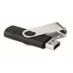 Memoria USB de colores hecha a medida con conexión tipo C color negro quinta vista
