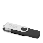 Memoria USB de colores hecha a medida con conexión tipo C color negro vista de impresión