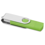 Memoria USB de colores hecha a medida con conexión tipo C color verde lima transparente
