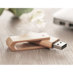 Memoria USB hecha a medida hecha completamente de madera color natural