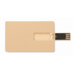 Memoria USB hecha a medida en una tarjeta de paja para personalizar color madera quinta vista