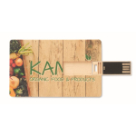 Memoria USB hecha a medida en una tarjeta de paja para personalizar color madera