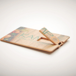 Memoria USB hecha a medida en una tarjeta de paja para personalizar color madera