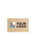 Memoria USB hecha a medida en una tarjeta de paja para personalizar color madera vista de impresión
