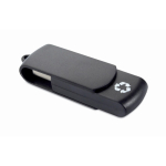 Memoria USB hecha a medida con carcasa giratoria de plástico reciclado color negro