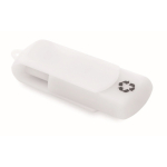 Memoria USB hecha a medida con carcasa giratoria de plástico reciclado color blanco