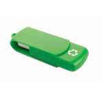 Memoria USB hecha a medida con carcasa giratoria de plástico reciclado color verde