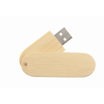 Memoria USB hecha a medida con carcasa giratoria de madera color madera clara quinta vista